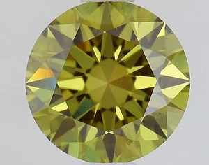 Round 1.00ct Fancy Vivid Green VS1 CVD IGI Loose Lab Grown Diamond - Picture 1 of 3