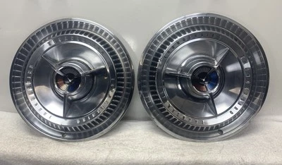 Pair 1965 Ford Thunderbird T-Bird Spinner Hubcaps Hub Caps Wheel Covers - Image 1 of 4
