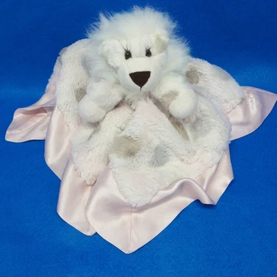 Little Giraffe Lion Lovey Plush Polka Dot Pink Satin Edge Security Blanket - Image 1 of 4