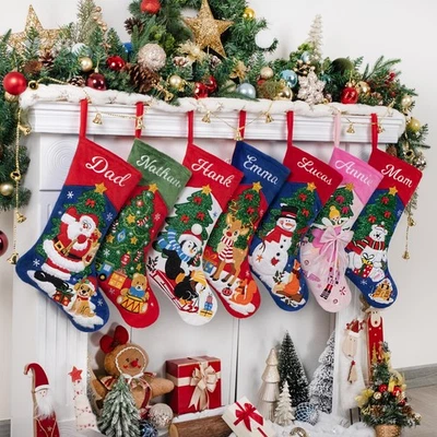 Personalized Christmas Stockings Luxury Stocking Applique 3D Stocking with Name - Image 1 of 4
