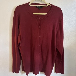 Lane Bryant Sweater Size 18/20 Burgandy Cardigan Layering Closet Staple - Picture 1 of 9