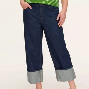 Kate Spade x Target High-Rise Straight Leg Wide Cuff Jeans dunkelblau 14 - Bild 1 von 4