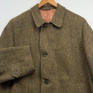 Abrigo Harris Tweed Escocia Abrigo Abrigo Lana Espiga Para Hombre XL 50 Hecho en Unión - Imagen 1 de 21