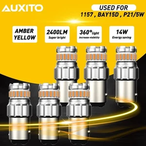 6X AUXITO 1157 2057 LED Señal de giro Bombillas de estacionamiento 7200LM 42W Amarillo ámbar - Imagen 1 de 12