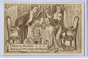 Postal Orden Fraternal - Francmasón - Masón - "Mumm's the Word" - Imagen 1 de 2
