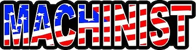 STICKERPIRATE 3 - Machinist US Flag Lunch Box Hard Hat Tool Box Helmet Sticker H147