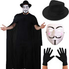 ANONYMOUS ONE FANCY DRESS COSTUME PROTEST MARCH HACKER HALLOWEEN GUY FAWKES