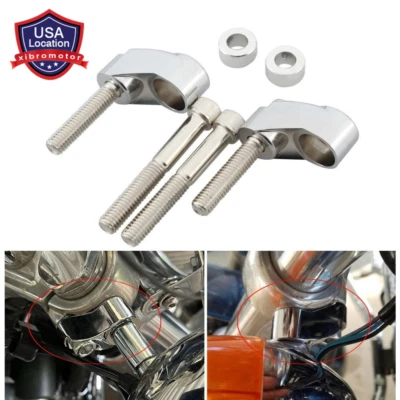 Kit de reubicación de soporte de señal de giro delantero 39-49 mm para Harley Softail Dyna XL 883 Foto 1 de 4