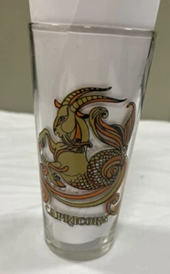 Vintage 1976 Arby's CAPRICORN Glass Astrology Horoscope Zodiac Art by Beverly - Picture 1 of 3