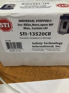 Universal Stopper Surface Mt. Enct. Backbox W/open Plate Blue W/horn - Picture 1 of 3