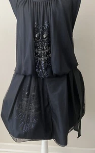 GF FERRE 2 Piece Top & Puffy Mini Skirt Navy Blue Size IT 40 - Picture 1 of 14