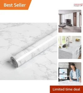 Marble Contact Paper Self Adhesive 15.7"x393.7" Removable for Kitchen Backsplash - Picture 1 of 9