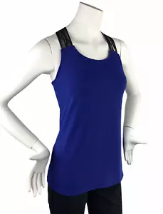Top sin mangas Fabletics Blue Peyton Wicking Malla Negra Borde T Talla Extra Pequeña - Imagen 1 de 11
