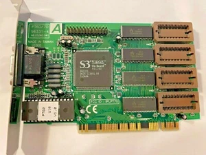 RARE VINTAGE AOPEN PT60 S3 VIRGE 2 MEG EXP 4 MEG PCI VGA CARD 48.05240.041 MXB72 - Picture 1 of 3