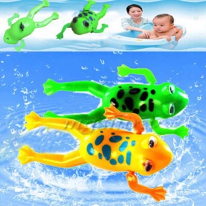 2Pcs Bathroom Tub Bathing Toy Clockwork Wind UP Plastic Bath Frog Baby kids y - Picture 1 of 5