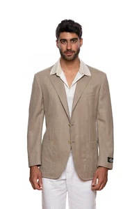 BELVEST Light Beige Wool Super 120's Jacket Blazer 40 US / 50 EU 7 R - Picture 1 of 6