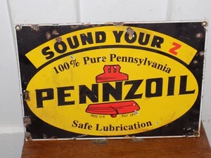 Vintage Pennzoil Sound Your Z Metal Sign with Grommets - Picture 1 of 2