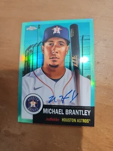 2022 Topps Chrome Platinum Michael Brantley AUTO #CPA-MB Aqua Refractor /150 - Picture 1 of 2