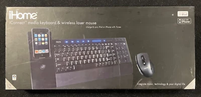 IH-K237LB iHome iConnect Media Keyboard & Wireless Laser Mouse Open Box - Image 1 of 4