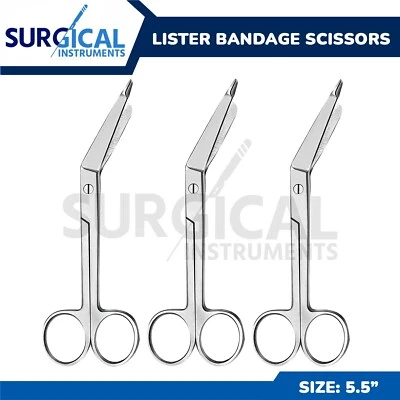 3 Piezas Lister Vendaje Tijeras 5.5" Instrumentos Médicos Quirúrgicos Grado Alemán Foto 1 de 4