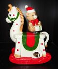 Vintage Usa 1950'S Porcelain Horse Figurine Music Box Rocking Horse Design Nr