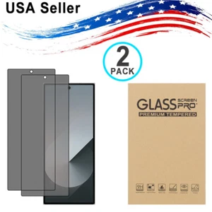 2PK SAMSUNG Galaxy Z Fold 3 4 5 6 5G PRIVACY TEMPERED GLASS SCREEN PROTECTOR - Picture 1 of 5