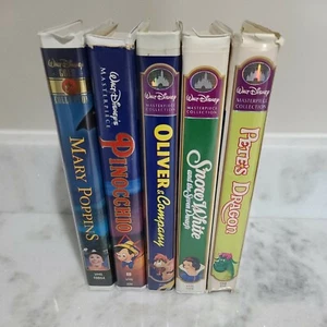 VHS Lot 5 Vtg Tapes Clamshell-walt disney masterpiece collection- Circa 1990’s - Picture 1 of 7