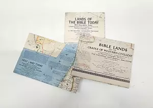 1946, 1967 Nat Geo Bibel Länder und die Wiege der westlichen Zivilisation Karte 3er Pack - Bild 1 von 7