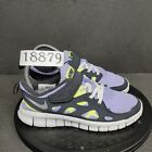 Nike Free 2 Running Shoes Youth Sz 3 Purple Gray Hook & Loop Trainers Sneakers