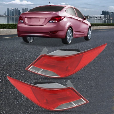 Luzes traseiras de halogênio esquerda e direita compatíveis com 2015 2016 2017 Hyundai Accent Sedan - Imagem 1 de 4