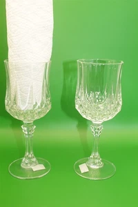 2 COUNT LOT CRISTAL D'ARQUES LONGCHAMP 5 3/4oz GLASS STEM 6 3/8"H X 2 1/2" RIM - Picture 1 of 3