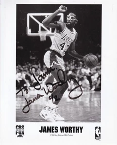 James Worthy, LA Lakers 3 time Champion, signed & inscribed 8x10 glossy photo - Picture 1 of 1