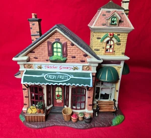 VINTAGE HEARTLAND VALLEY VILLAGE "GROCERY STORE" PORCELAIN LIGHTED BUILDING - Picture 1 of 5