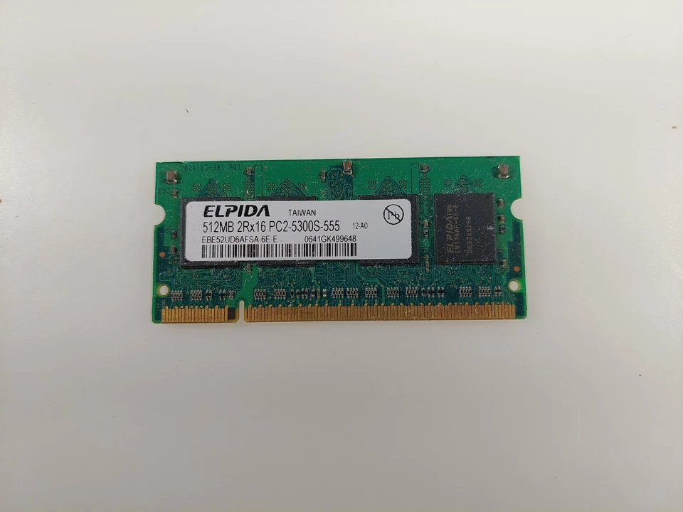 ELPIDA PC2-5300S-555 512MB SDRAM DDR2 667MHz Laptop Memory RAM 200 Pin - Image 1 of 2