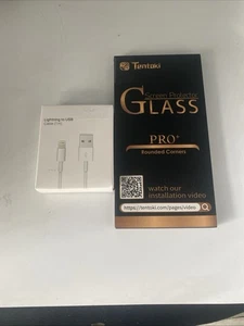 Cable USB de compra múltiple y protector de pantalla de vidrio para iPhone 13/13pro/14 - Imagen 1 de 1