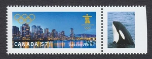 OLYMPIC = VANCOUVER CITY, BC = ORCA tab = stamp from S/S Canada 2010 #2366b MNH - Bild 1 von 1