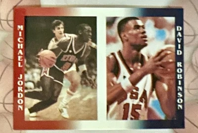 Tarjeta de Michael Jordan y David Robinson Team USA Oddball Foto 1 de 2