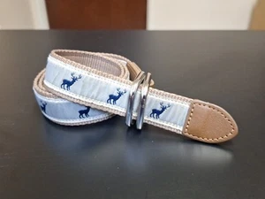 Boy Cloud Grey Reindeer Belt by Janie and Jack Sz 4-5 Preppy Toddler Canvas - Picture 1 of 3