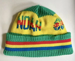 Vintage Noah NY JAQUARD STRIPE Beanie GREEN - Picture 1 of 3