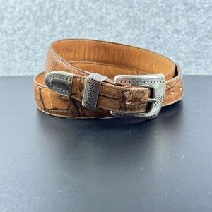Cinturón Western Onyx by Brighton 1993 de colección para hombre 36 alpino cocodrilo cónico cuero coñac - Imagen 1 de 17