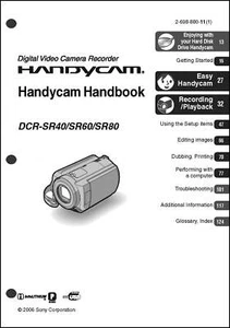 Sony DCR-SR40 DCR-SR60 DCR-SR80 Camcorder User Instruction Guide Manual - Picture 1 of 1