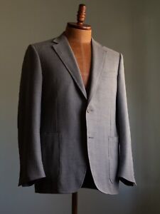 Canali 1934 light grey hopsack blazer travel jacket 52r 42r