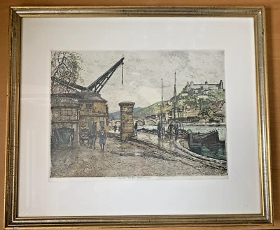 Tanna Kasimir-Hoernes (1887-1972) Würzburg, Kran, Residenz, Radierung, signiert - Bild 1 von 4