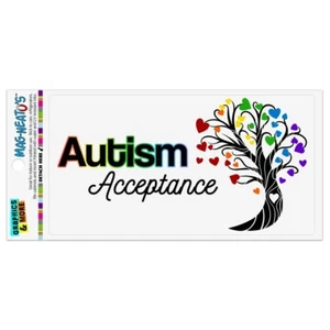 Autism Acceptance Tree of Life with Hearts Automotive Car Vinyl Magnet - Imagen 1 de 3