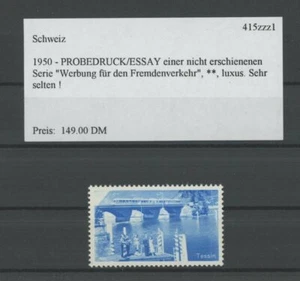 SWITZERLAND SPECIMEN 1950 ESSAY TEST PRINT PROOF TESSIN BRIGDE TRAIN /m2155 - Picture 1 of 1