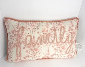 Ashland Pillow Spring Tea Garden Family 20"x12" Pink Cottage Core - Picture 1 of 3