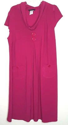 Tiana B Cowl Neck Dress Size 1X  Pink Stretchy A Line Cowl Neck Made in USA - Image 1 of 4