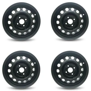 Set 4 14" Black Replacement Wheel Fits 01-05 Honda Civic 14x5.5 4x100 +45mm - Picture 1 of 2
