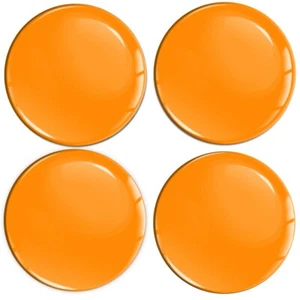 4x 60mm 3D Silikon Aufkleber für Nabendeckel Nabenkappen Nabenabdeckung Orange - Bild 1 von 4