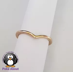 Auténtico Anillo Liso WISHBONE PANDORA Brillo Enchapado en Oro 166314 Talla 54 - Imagen 1 de 9